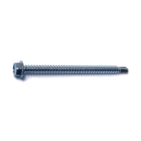 Midwest Fastener Self-Drilling Screw, #12 x 3 in, Zinc Plated Steel Flange Hex Head External Hex Drive, 100 PK 03304